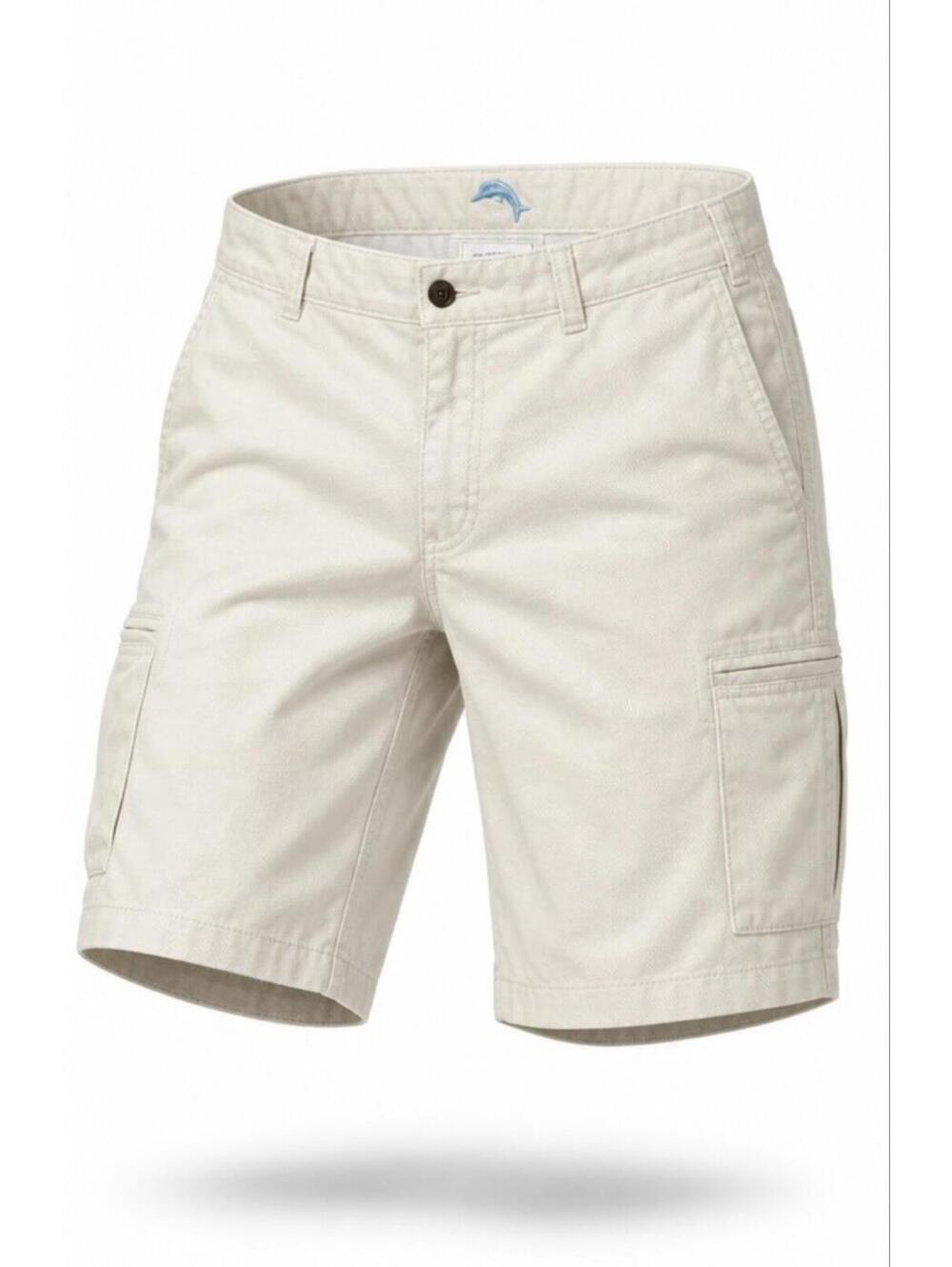 TOMMY BAHAMA Men’s Brushed Cotton Chino Shorts In Light Khaki-Size 35